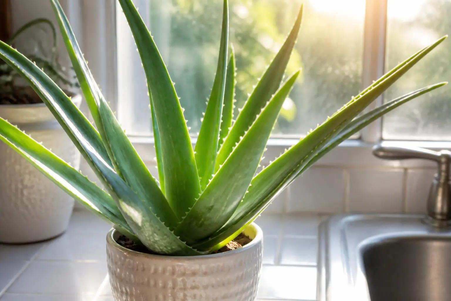 Aloe Vera light care — placed near a bright window for indirect light