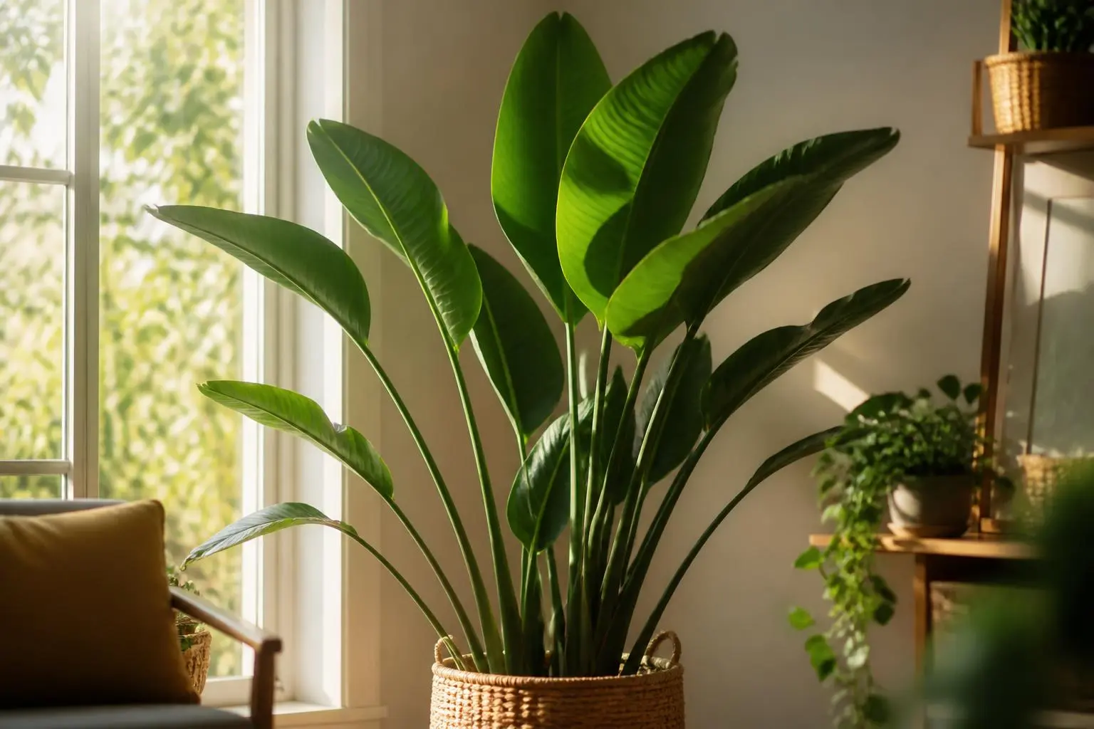 Bird of Paradise light care — placed near a bright window for indirect light