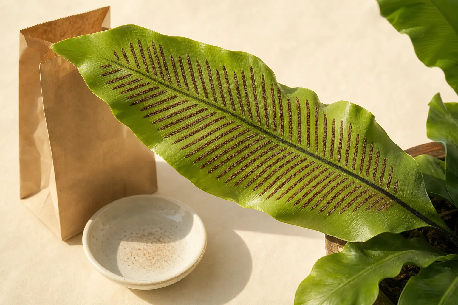 Bird's Nest Fern propagation — spore propagation method