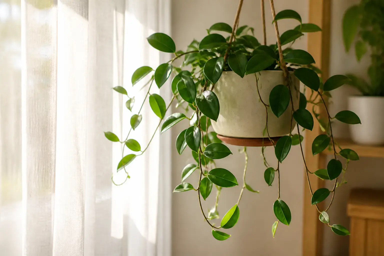 Hoya Carnosa light care — placed near a bright window for indirect light