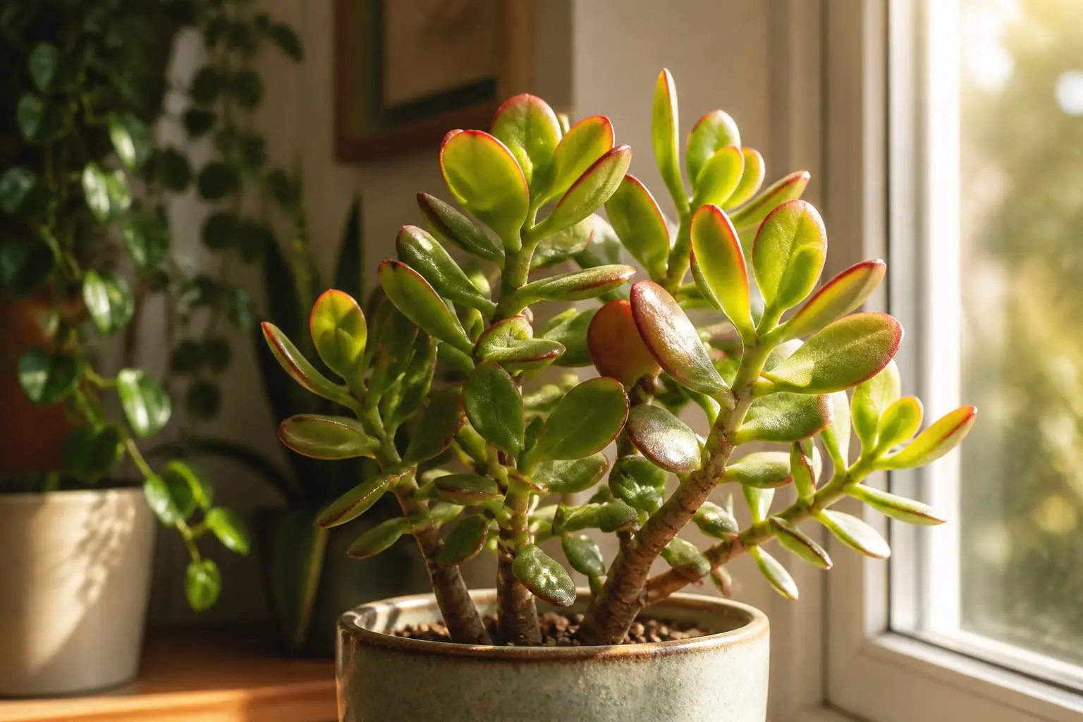 Jade Plant light care — placed near a bright window for indirect light