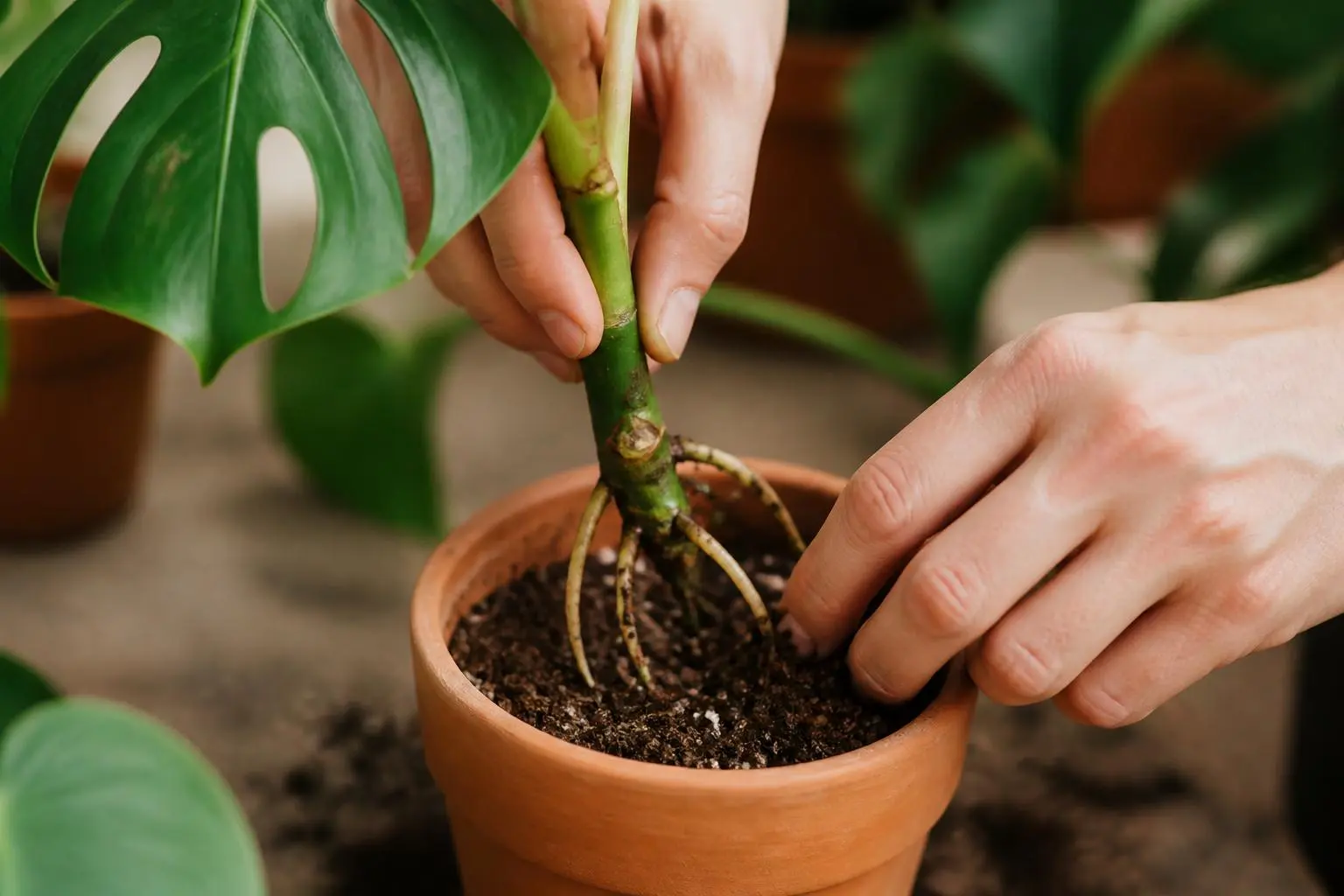 How to propagate Monstera Deliciosa — soil propagation