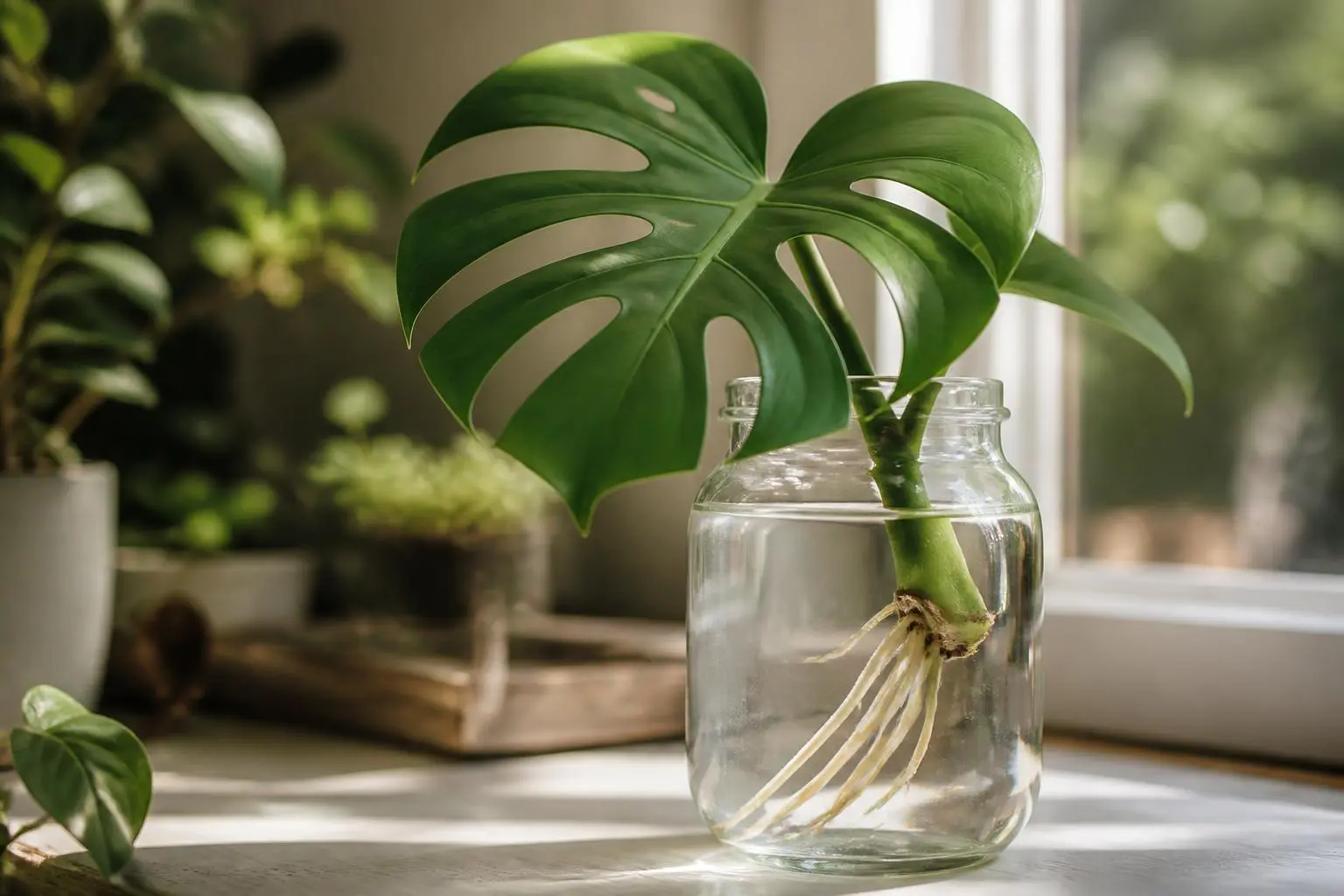 How to propagate Monstera Deliciosa — water propagation