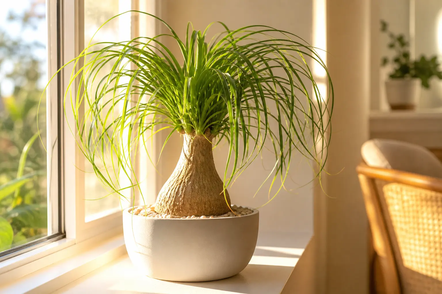 Ponytail Palm light care — placed near a bright window for indirect light