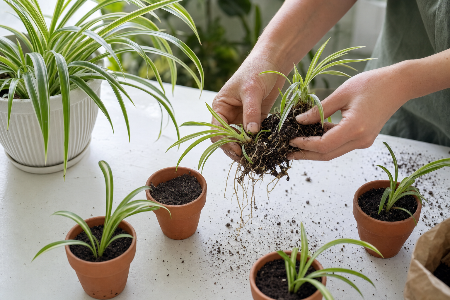 Propagate Spider Plant by Division